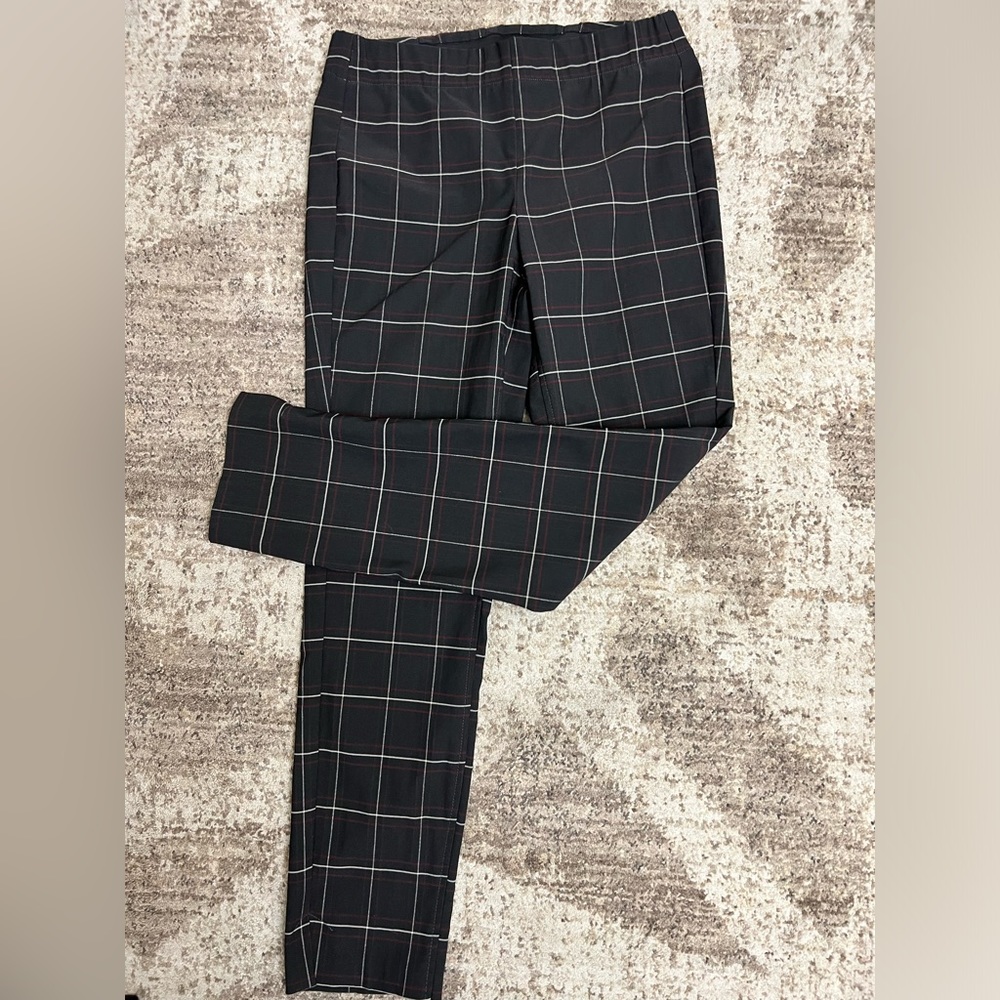 Tribal Black Plaid Pull on Pants